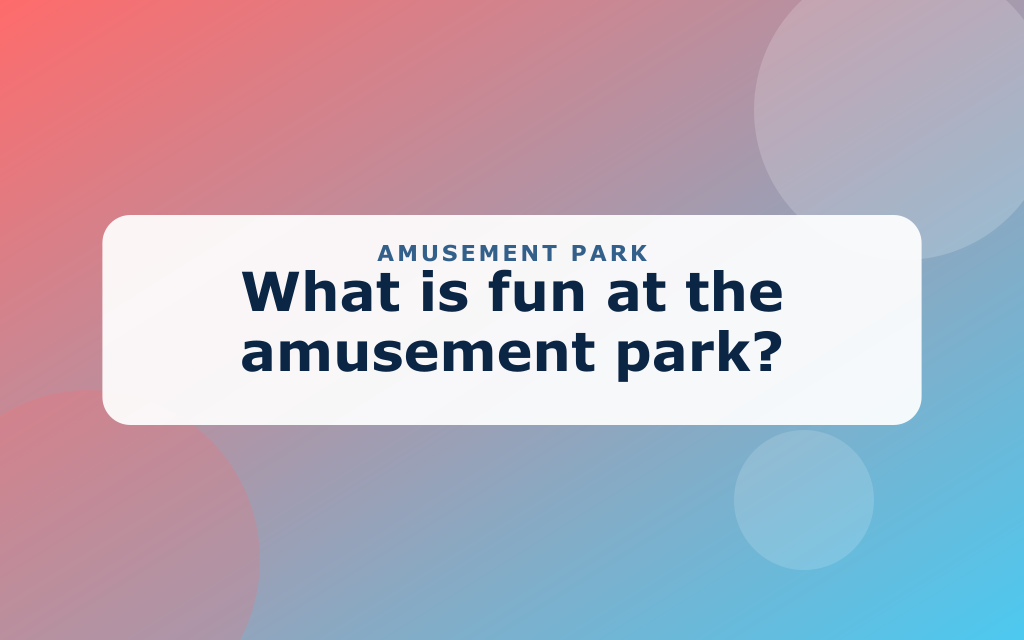 Cartoon amusement park with a roller coaster, Ferris wheel, and carousel