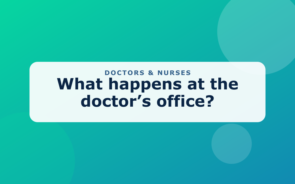 Cartoon doctor with a stethoscope and a nurse with a clipboard