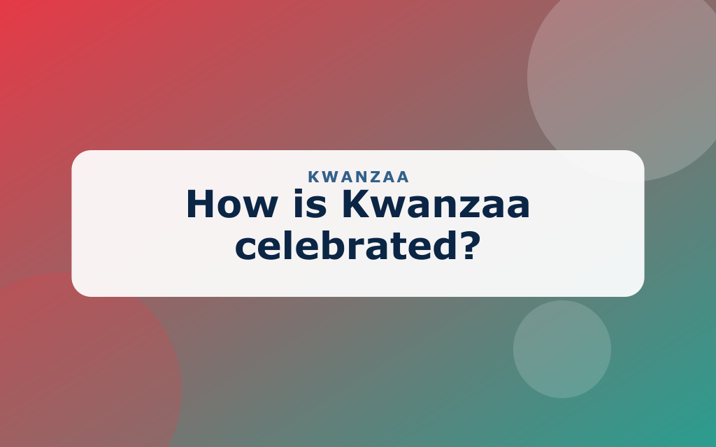 Cartoon Kwanzaa scene with a kinara, candles, corn, and a woven mat