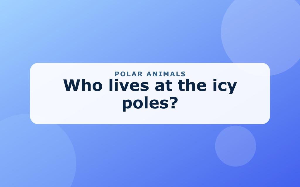 Cartoon polar animals including a polar bear, penguin, seal, and walrus