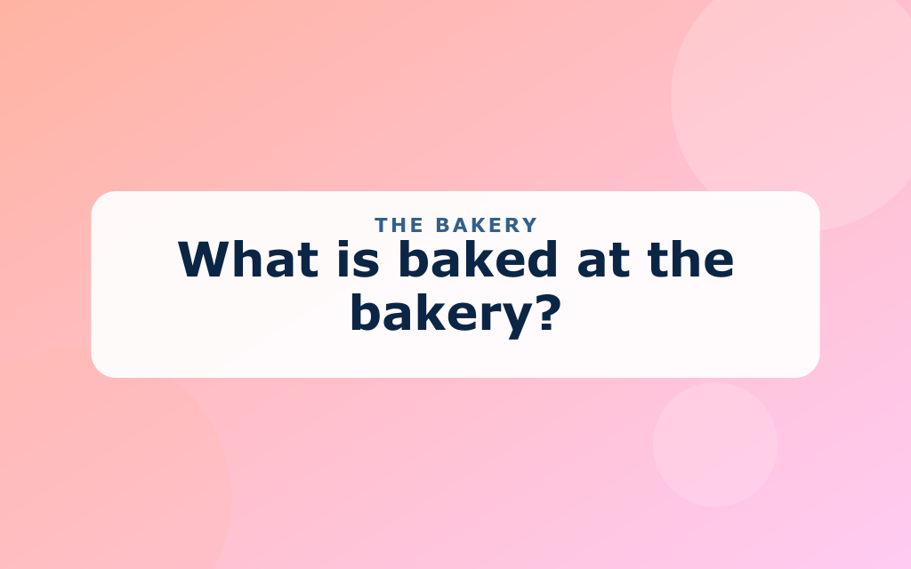 Cartoon bakery with cupcakes, cookies, donuts, and a baker at the oven