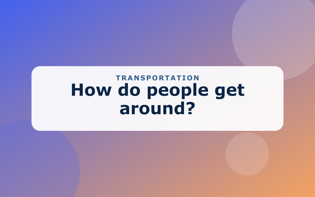 Cartoon vehicles including a car, bus, train, boat, and airplane